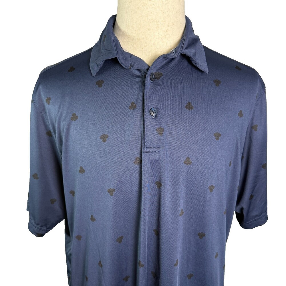 Walter Hagen Men's Navy Blue Card Clubs Novelty Print Golf Polo Shirt Sz Large - Picture 3 of 14